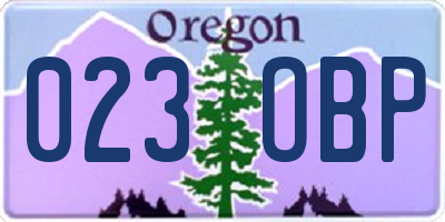 OR license plate 023OBP