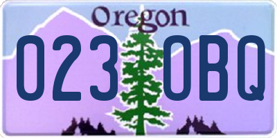 OR license plate 023OBQ
