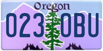 OR license plate 023OBU