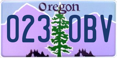OR license plate 023OBV