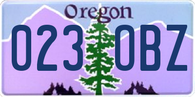 OR license plate 023OBZ