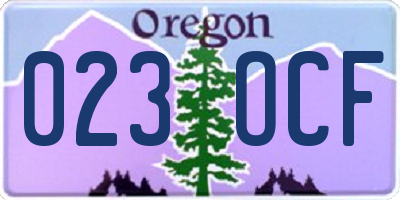OR license plate 023OCF
