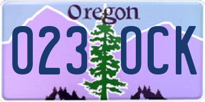 OR license plate 023OCK