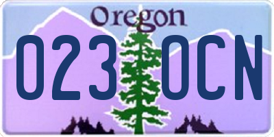 OR license plate 023OCN