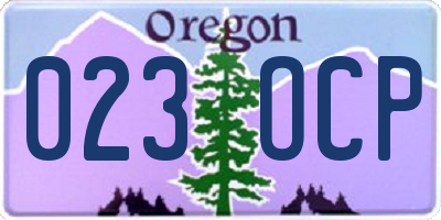 OR license plate 023OCP