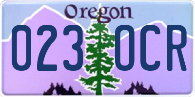 OR license plate 023OCR