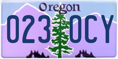 OR license plate 023OCY