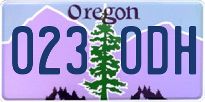 OR license plate 023ODH