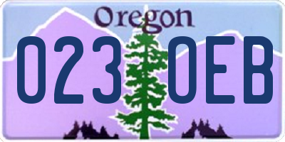 OR license plate 023OEB