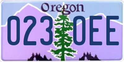OR license plate 023OEE