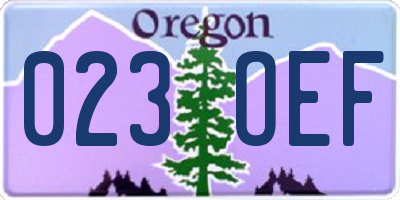 OR license plate 023OEF