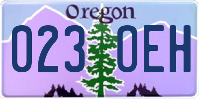 OR license plate 023OEH