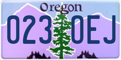 OR license plate 023OEJ