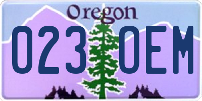 OR license plate 023OEM