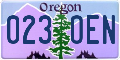 OR license plate 023OEN