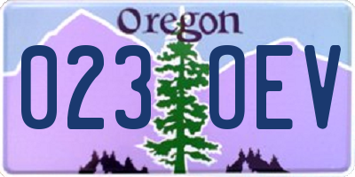 OR license plate 023OEV
