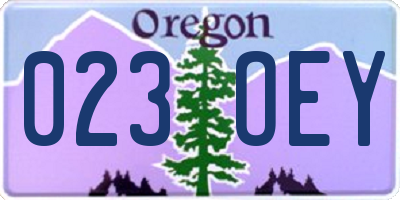 OR license plate 023OEY