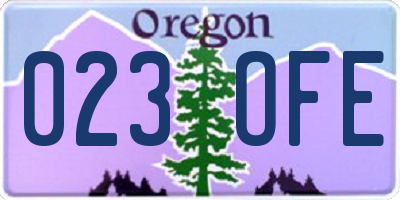 OR license plate 023OFE