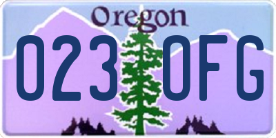 OR license plate 023OFG
