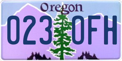 OR license plate 023OFH