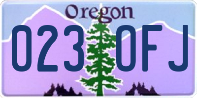 OR license plate 023OFJ