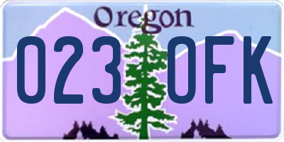OR license plate 023OFK