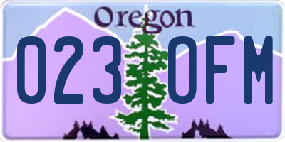 OR license plate 023OFM