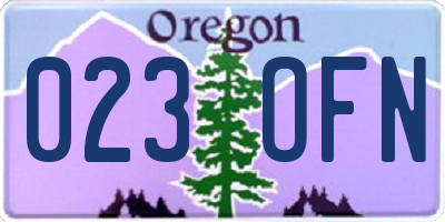 OR license plate 023OFN