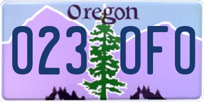 OR license plate 023OFO