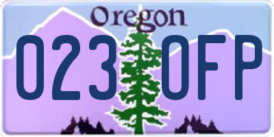 OR license plate 023OFP
