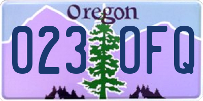 OR license plate 023OFQ