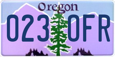 OR license plate 023OFR