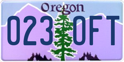 OR license plate 023OFT