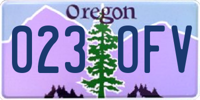 OR license plate 023OFV