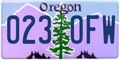 OR license plate 023OFW