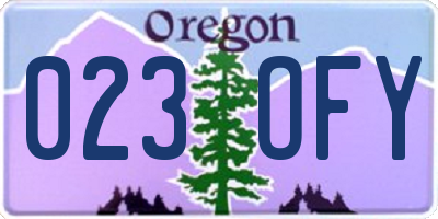 OR license plate 023OFY