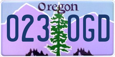 OR license plate 023OGD