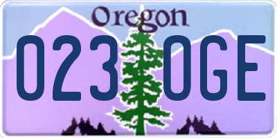 OR license plate 023OGE