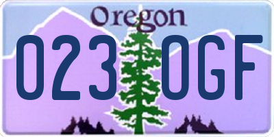 OR license plate 023OGF