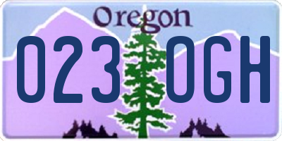 OR license plate 023OGH
