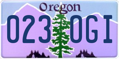 OR license plate 023OGI