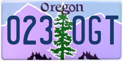 OR license plate 023OGT