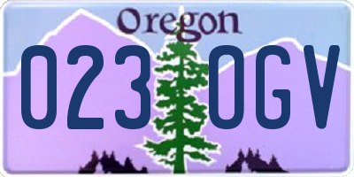 OR license plate 023OGV