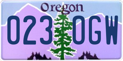 OR license plate 023OGW