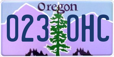 OR license plate 023OHC