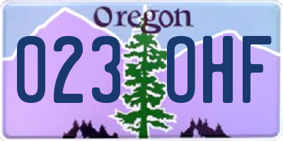 OR license plate 023OHF