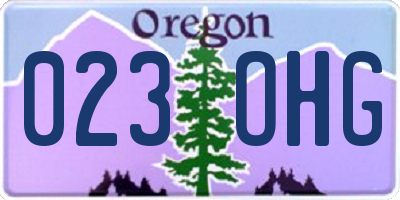 OR license plate 023OHG