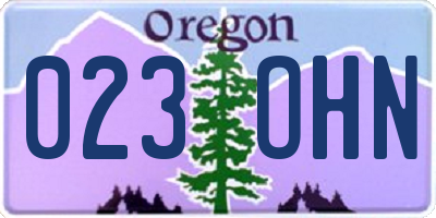 OR license plate 023OHN