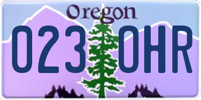 OR license plate 023OHR