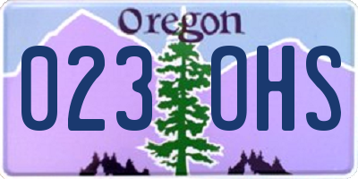 OR license plate 023OHS